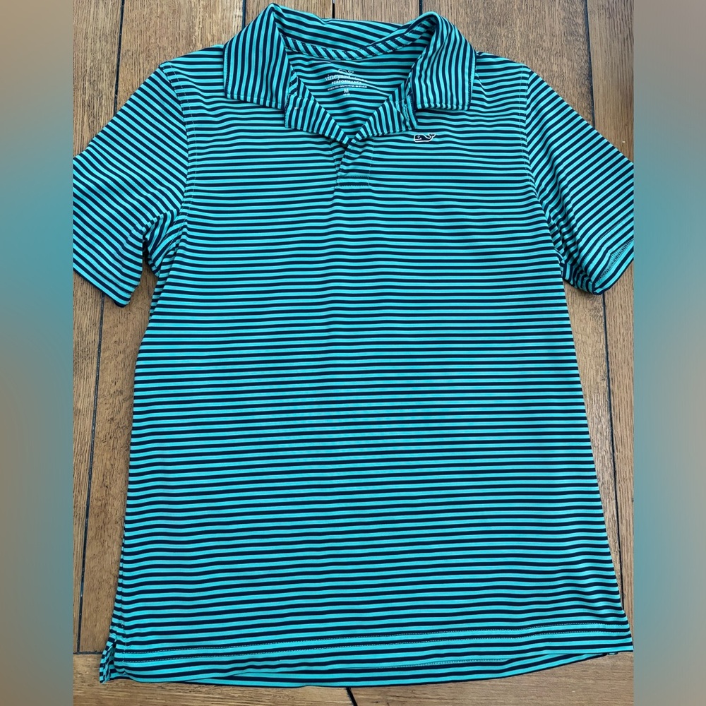 Vineyard Vines Blue and Black Striped Polo Shirt